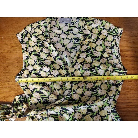 Urban Outfitters LARGE Floral Wrap Mini Dress YELLOW Tie Waist - Picture 9 of 12